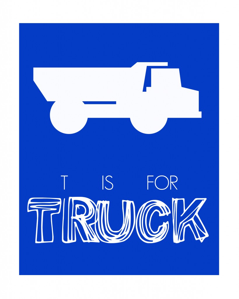 Free Printable - T is for Truck