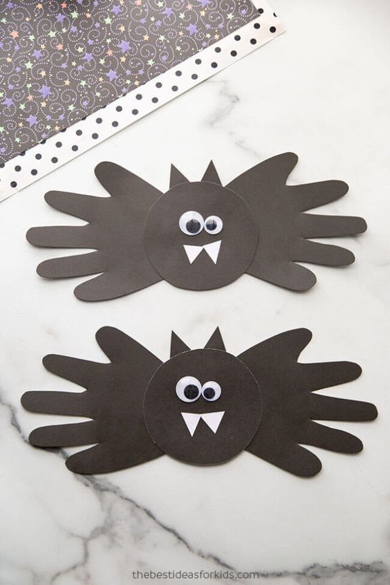 Bat Handprints - Preschool Halloween Craft
