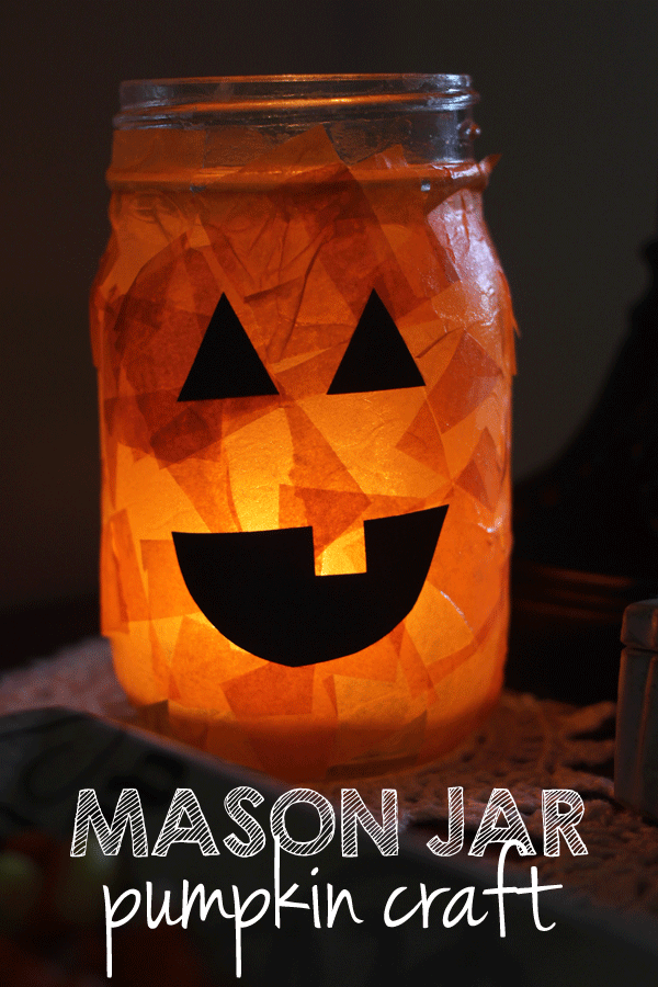 Mason Jar Pumpkin Halloween Craft