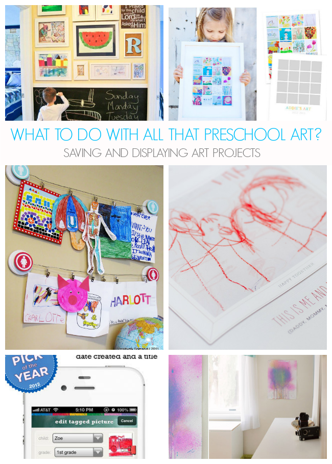 Saving and Displaying Preschool Art - fun ideas and techniques.