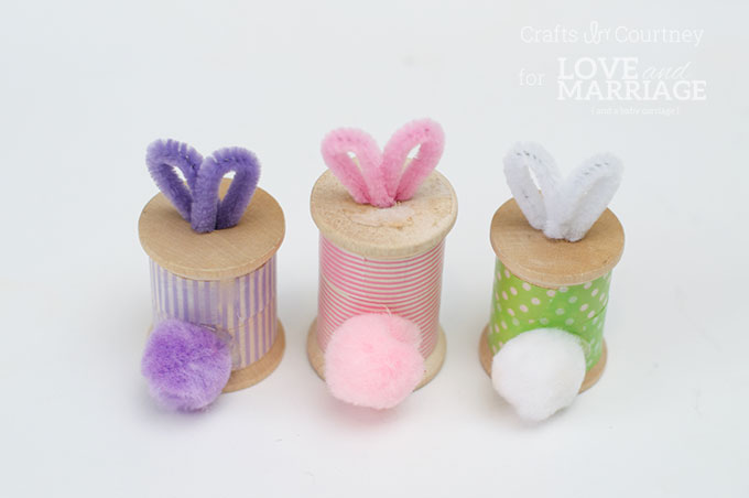 Easter Craft: Thread Spool Bunnies