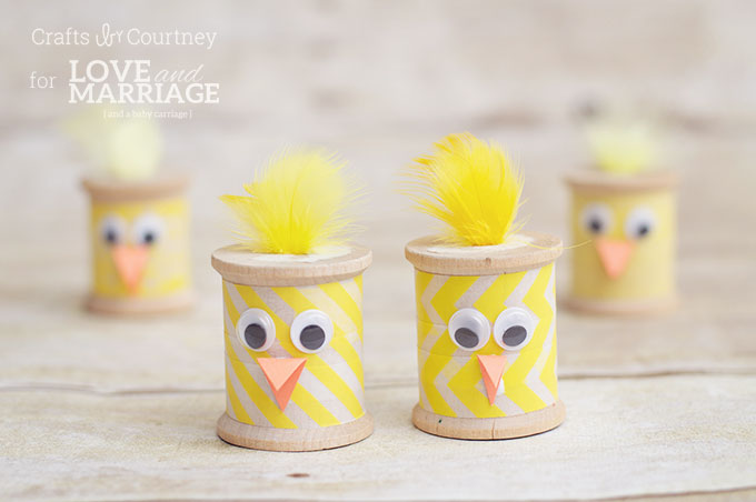 Easter Chick Craft from Thread Spools