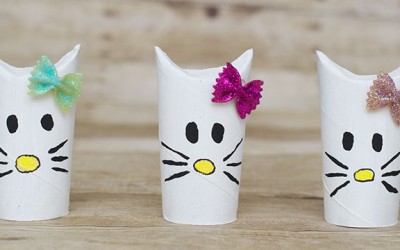 Simple Hello Kitty Craft Using Toilet Paper Rolls