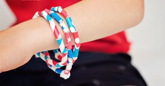 4th of July Paper Straw Bracelets - Love and Marriage