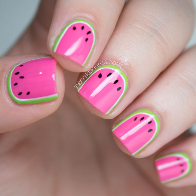 Watermelon Summer Nails
