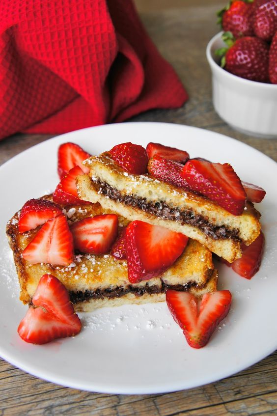 Nutella Filled French Toast -  Valentine's Day Breakfast