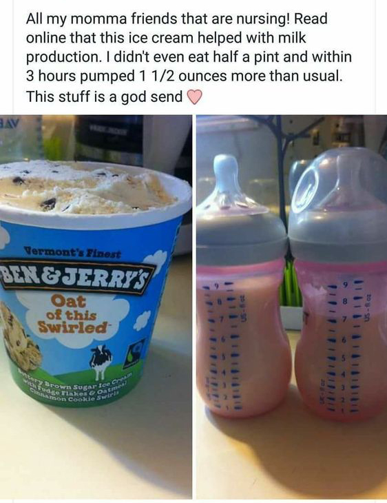 11 Breastfeeding Hacks Every Nursing Mom Needs | Make more milk by eating this yummy ice cream!