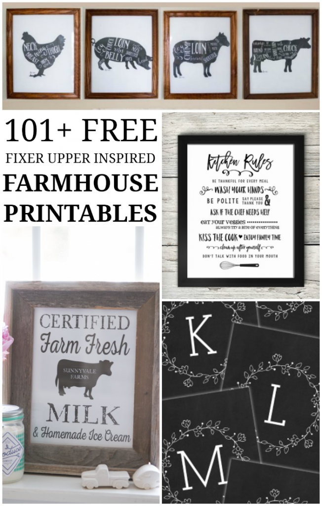 101+ Free Farmhouse Printables