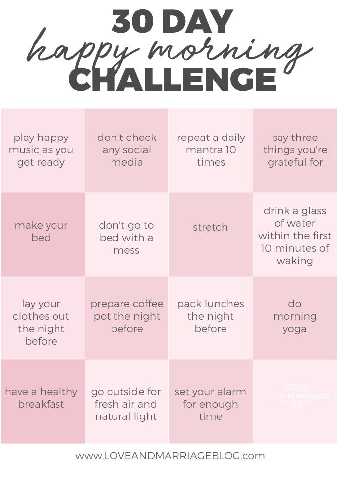 30 Day Happy Morning Challenge