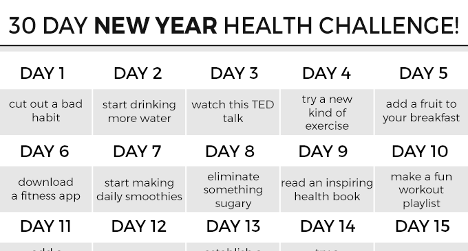 A year's worth of 30 Day Challenges to get your new year started off right