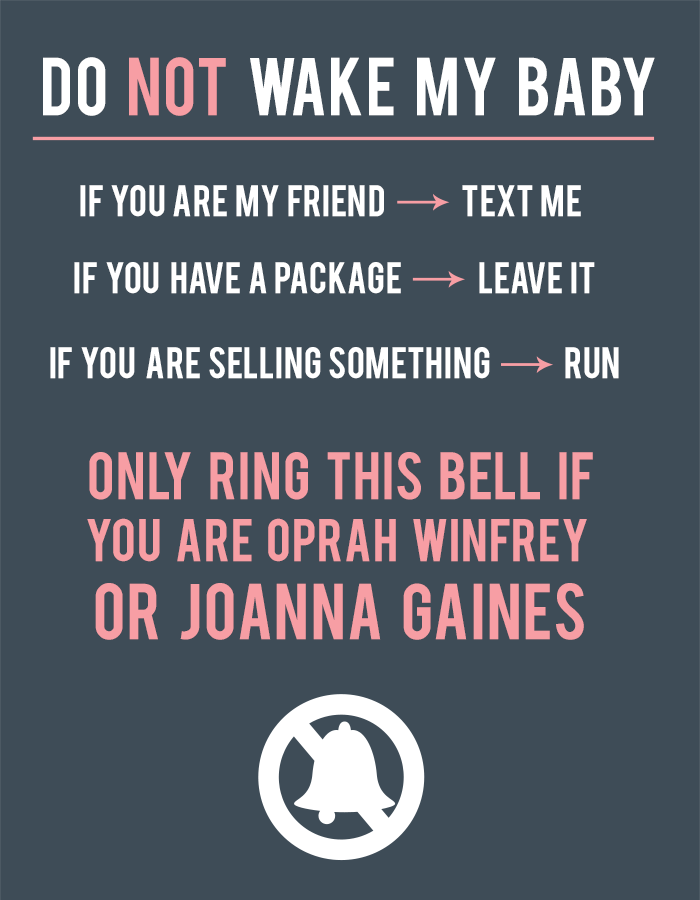 Do Not Wake My Baby - Free Printable Sign