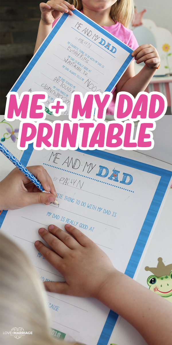 Free Father's Day Printable - Me and My Dad!