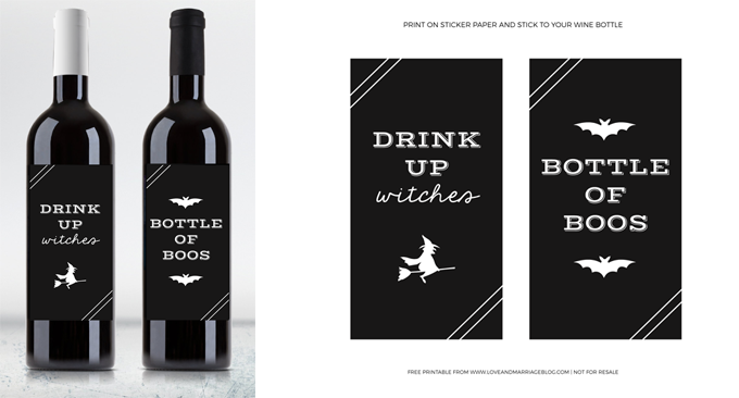 Fun Halloween Wine Labels Love And Marriage
