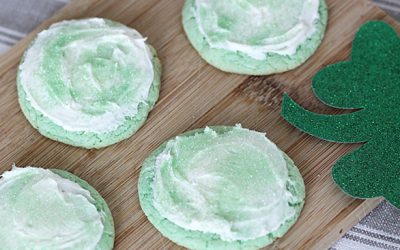 These St. Patrick's Day cake mix cookies are my favorite because they are so easy to make. You literally only need three ingredients! Celebrate the Irish holiday with an easy festive green treat.