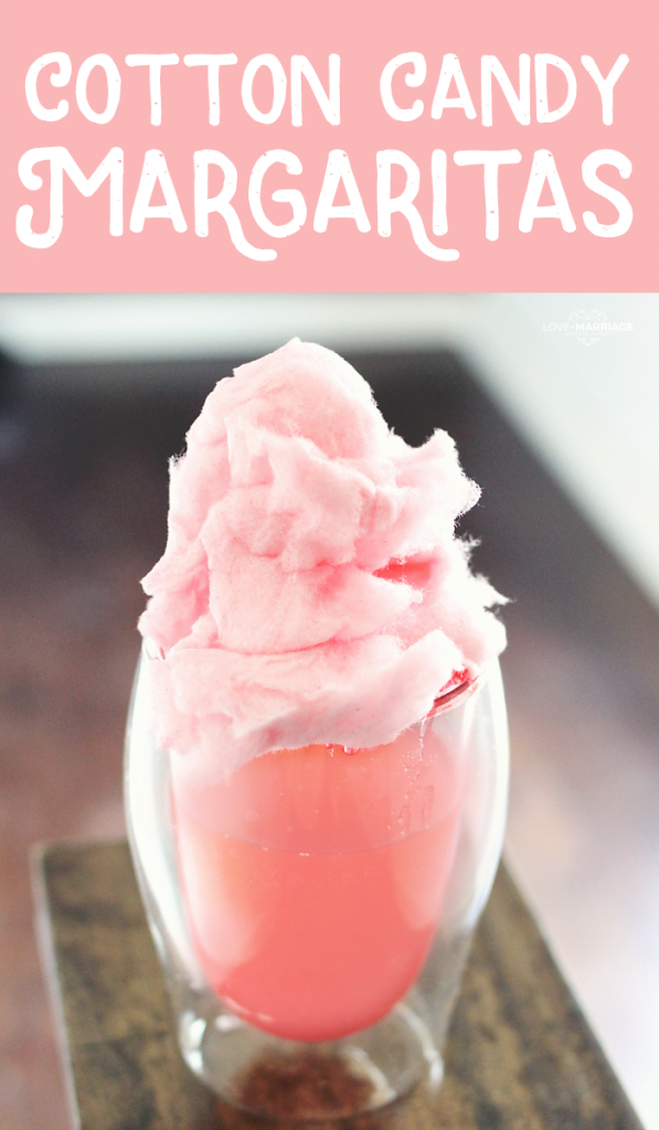 Cotton Candy Margarita | This Cotton Candy Margarita recipe is going to be your new favorite! Yes, there is pink cotton candy inside and it's so good. | Perfect summer cocktail to make with your girlfriends!