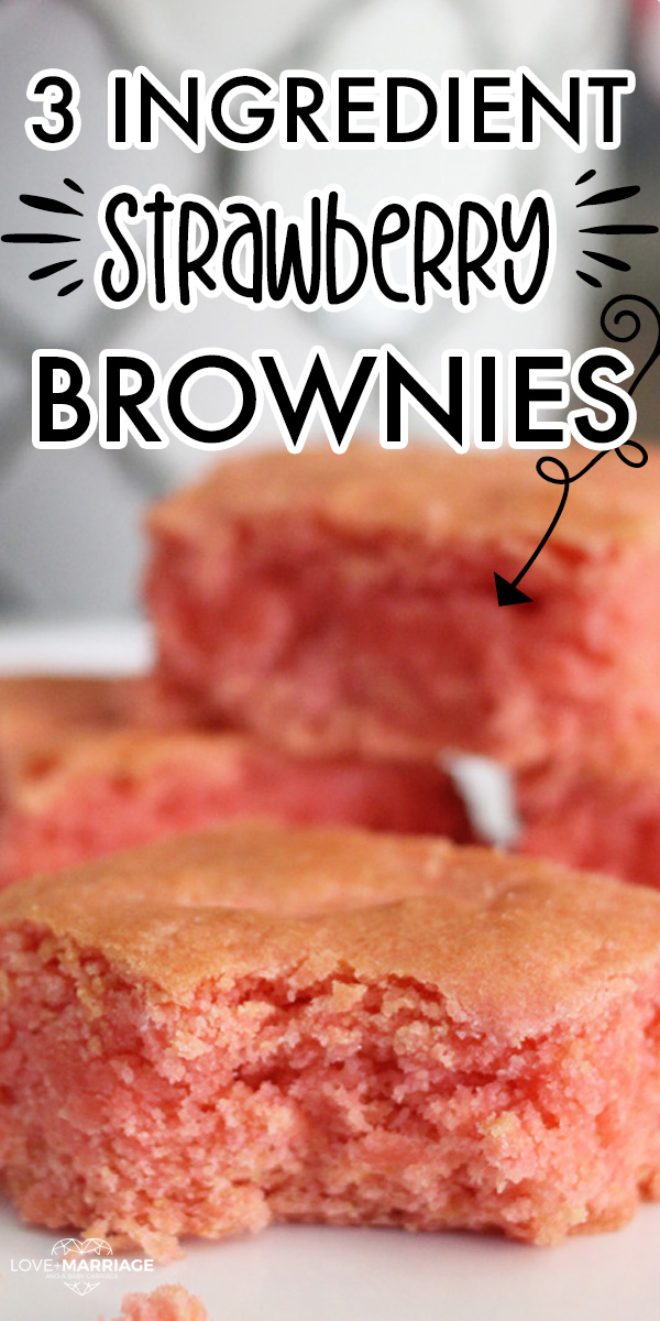 Strawberry Brownies with just 3 ingredients - so easy