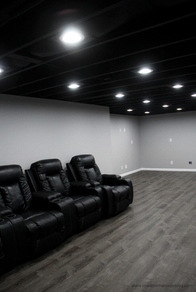 Our Painted Basement Ceiling (Black) With Photo Examples