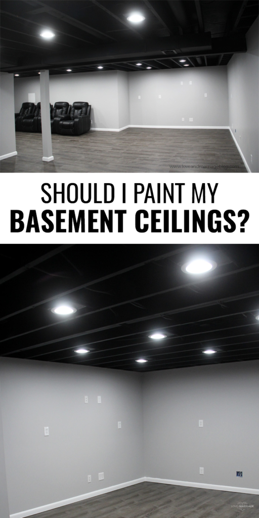 painted basement ceiling black