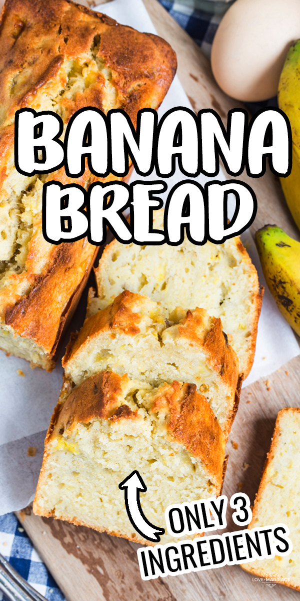 3 Ingredient Easy Banana Bread Recipe that is totally fool-proof and so good!