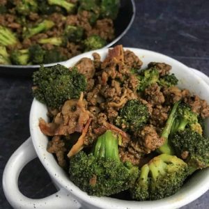 Ground beef and broccoli