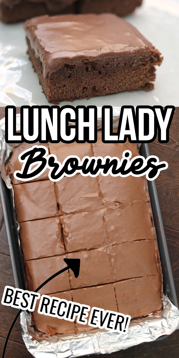 Lunch Lady Brownies - fudge brownies with homemade chocolate frosting. 