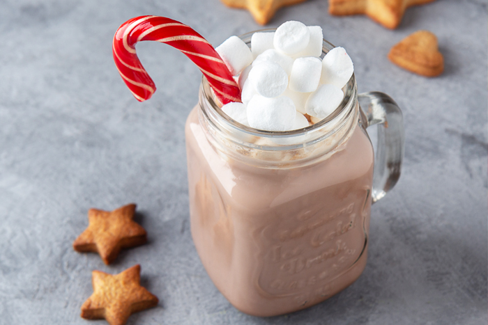 Peppermint Hot Chocolate is a super simple Christmas drink with just four ingredients. 