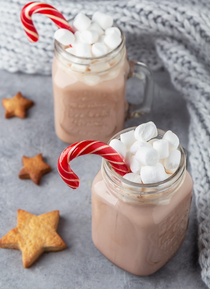 Peppermint Hot Chocolate is a super simple Christmas drink with just four ingredients. 