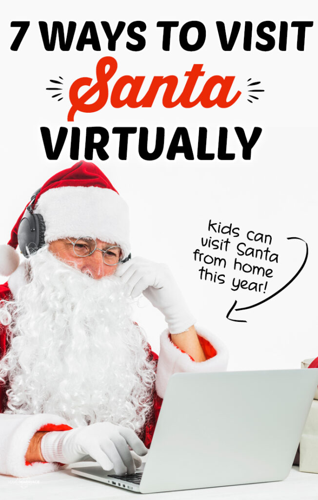 7 Ways To Visit Santa Virtually - This Christmas kids can stay safe and visit Santa from home! #christmas #family #kids #santa