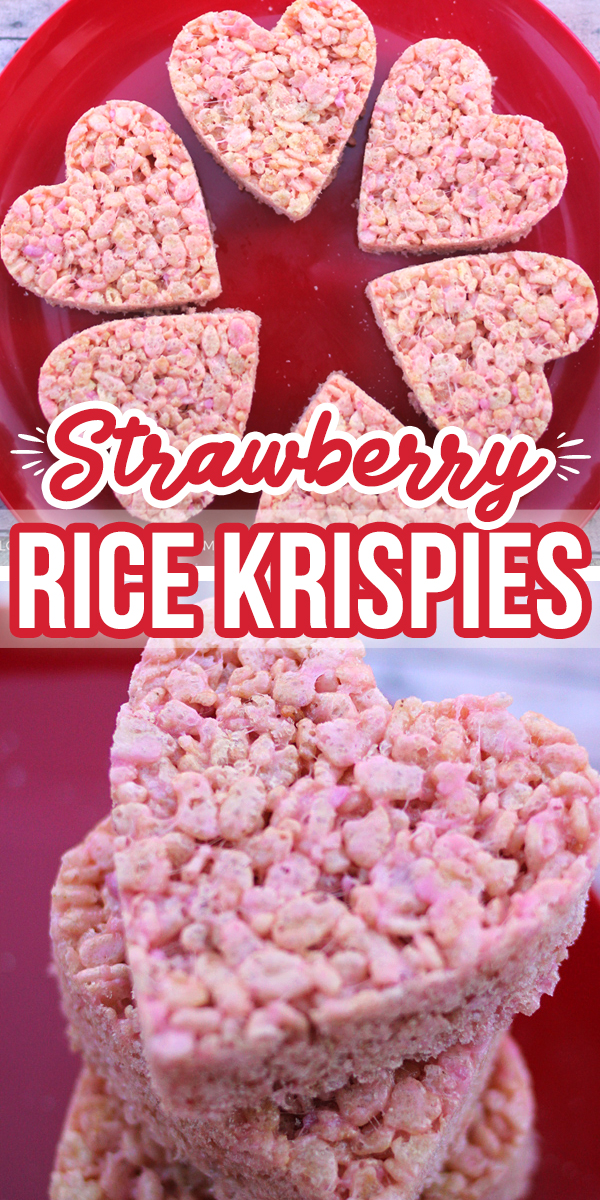 Strawberry Valentine Rice Krispie Treats
