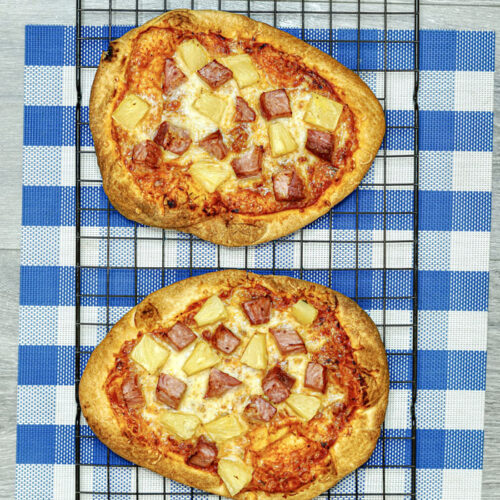 This Hawaiian Pizza isn't just any flat bread pizza recipe, it's made in the Air Fryer which is so much better.