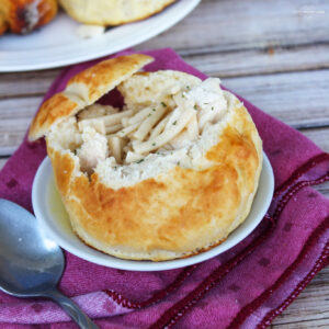 This Homemade Bread Bowls recipe is a simple way to make fresh baked bread perfect for your favorite soup or chili.