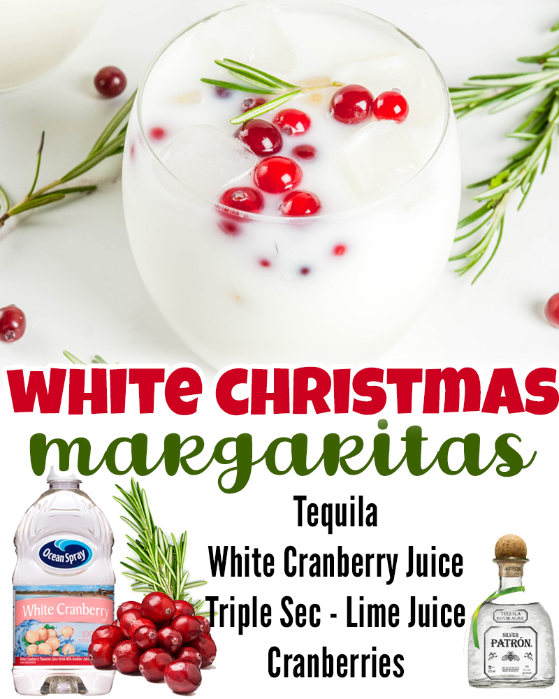 Easy White Christmas Margarita Recipe - pretty and perfect for a holiday party. #Recipes