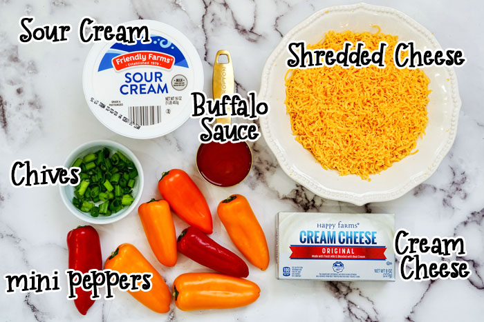Mini Buffalo Stuffed Peppers Ingredients