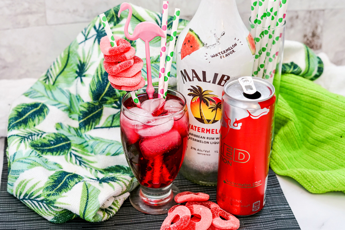Spiked Watermelon Red Bull Cocktail 