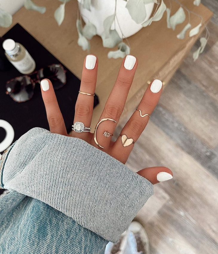 White Nails - complete bright white mani
