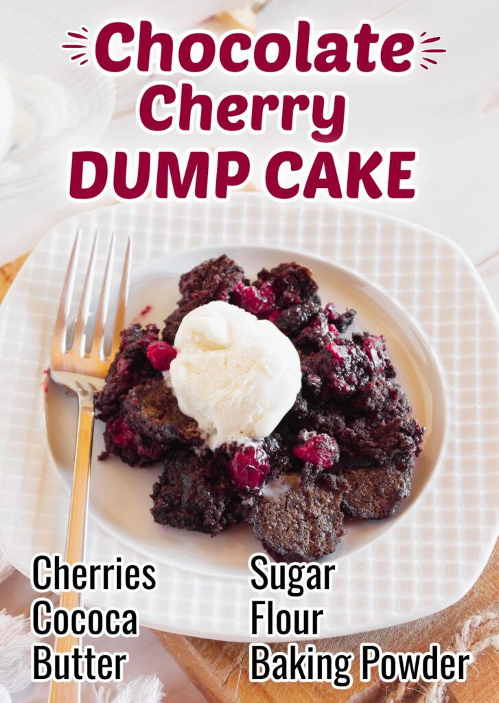 Chocolate Cherry Dump Cake - a quick and totally delicious dessert recipe with basic pantry staples and cherries.
