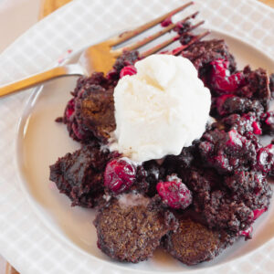 Chocolate Cherry Dump Cake - a quick and totally delicious dessert recipe with basic pantry staples and cherries.