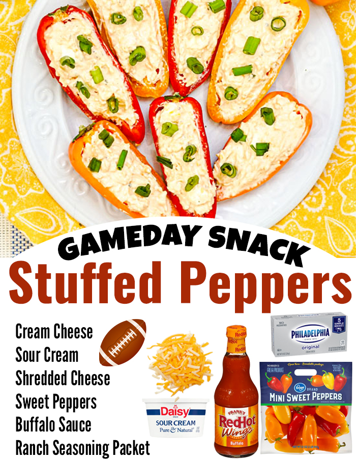 Mini Buffalo Stuffed Peppers - Great Gameday Snack!