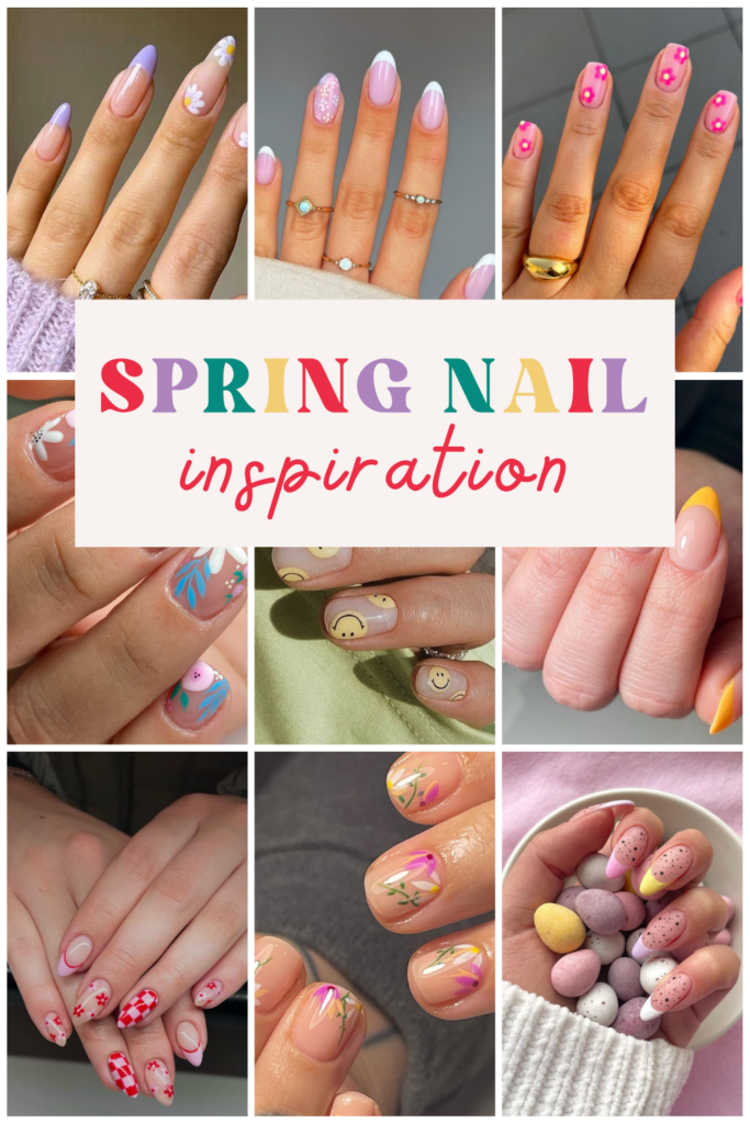 The best collection of Spring Nails ideas with so many cute looks with florals, daisies and pastel colors. Look here for spring nail inspo!