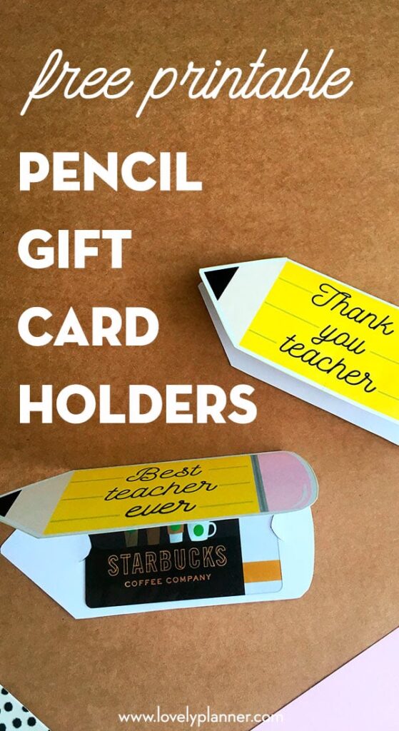Free Printable Teacher Gift Card Holder - great for any teacher gift.