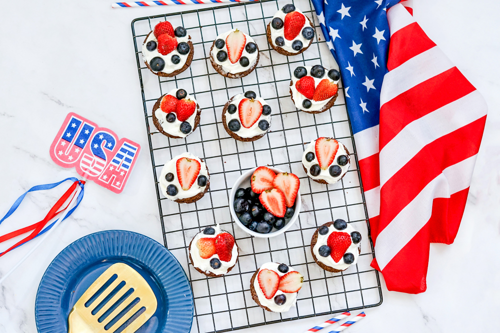 Patriotic Fruit Brownies for the 4th of July