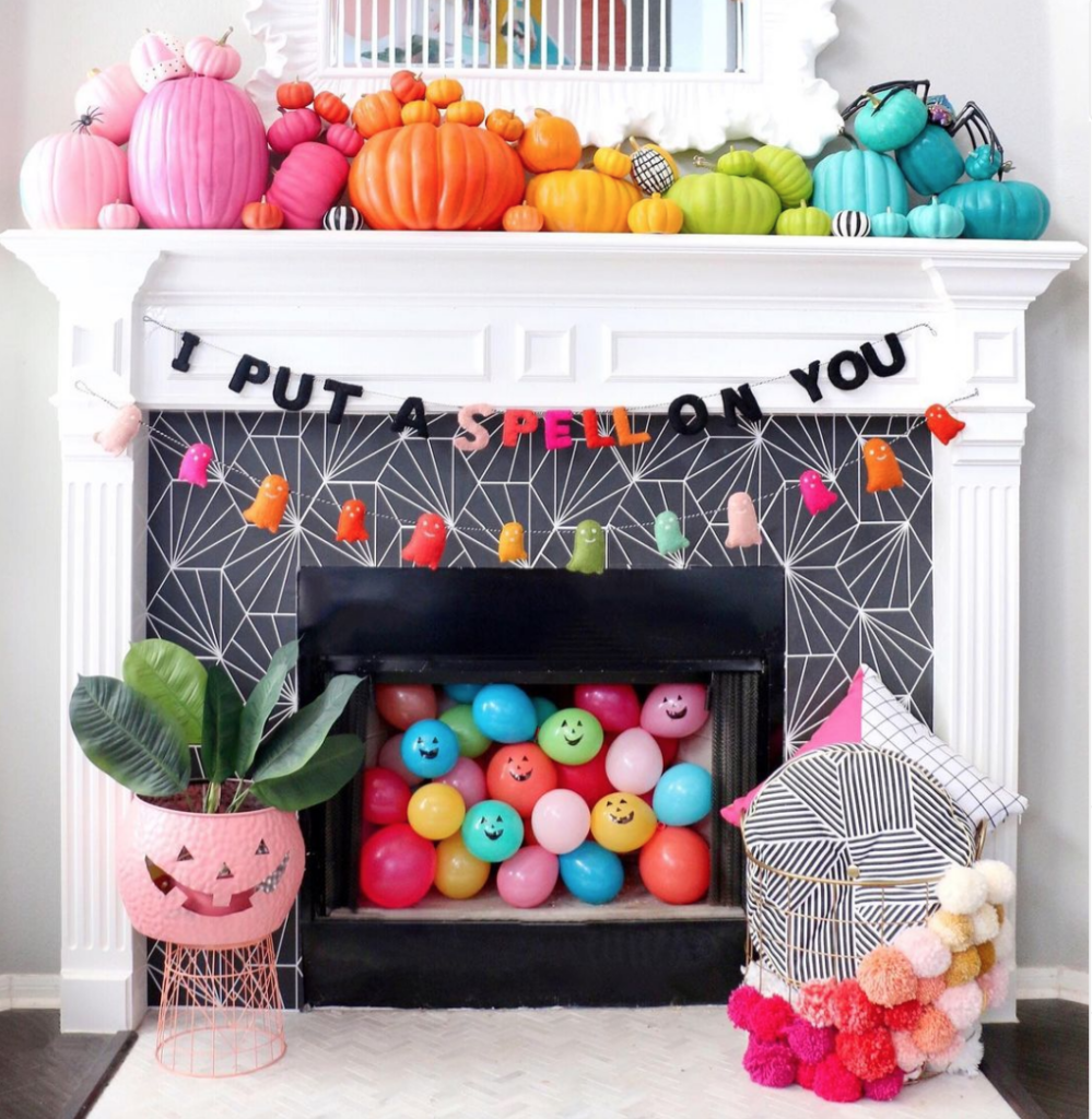 Bright and Colorful Halloween decor idea