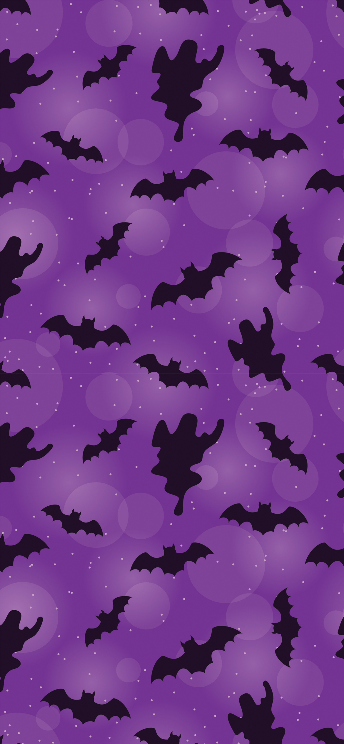 Purple Bats Sky - Halloween Wallpaper