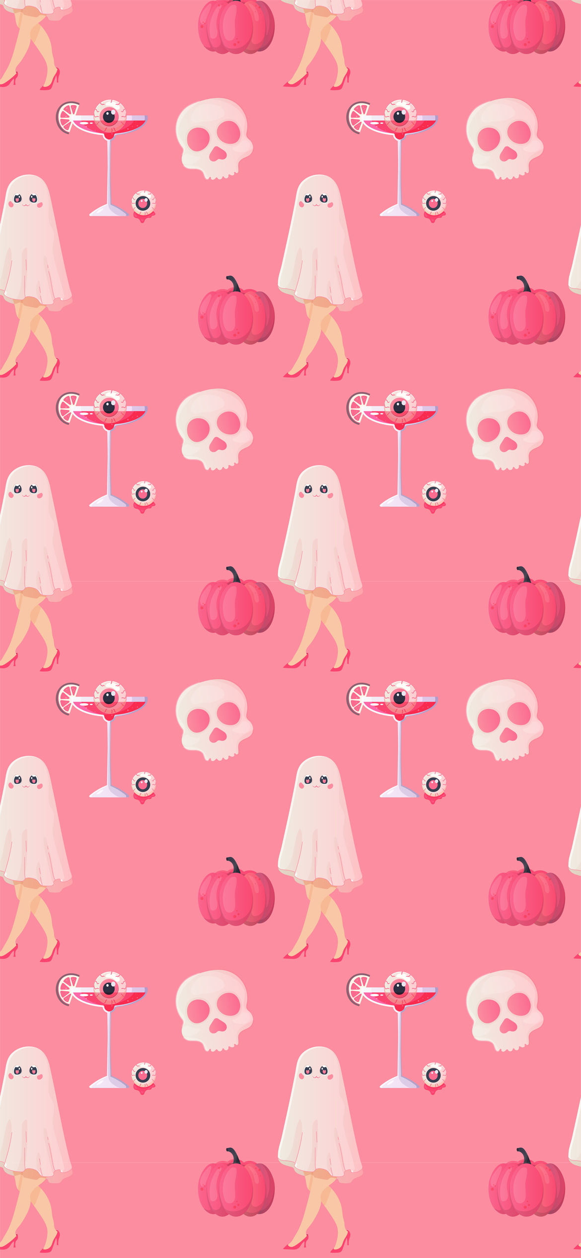 Eyeball Martini Pink Halloween Wallpaper