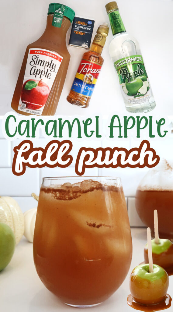 Caramel Apple Punch is the perfect fall cocktail recipe and a great afternoon drink for Thanksgiving. | Fall Recipes