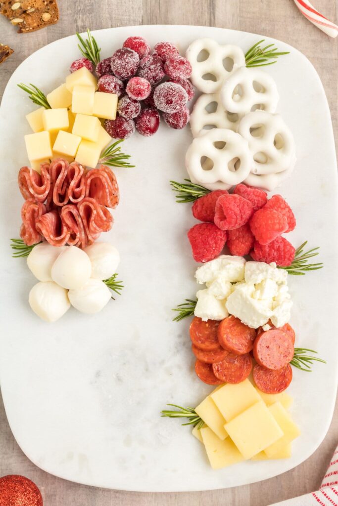 Candy Cane Christmas Charcuterie Board