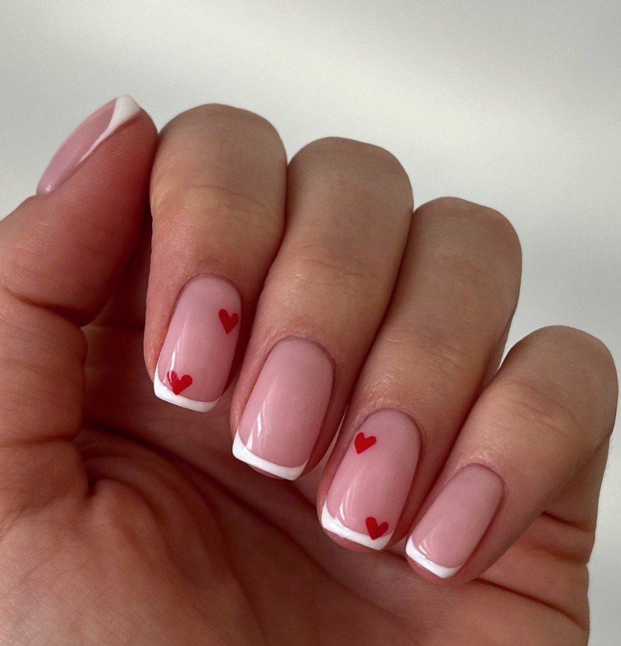 Valentines Day French Tips - Valentines Day Nails