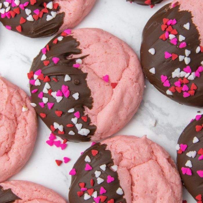 Chocolate Covered Strawberry Cookies - Valentines Cookies