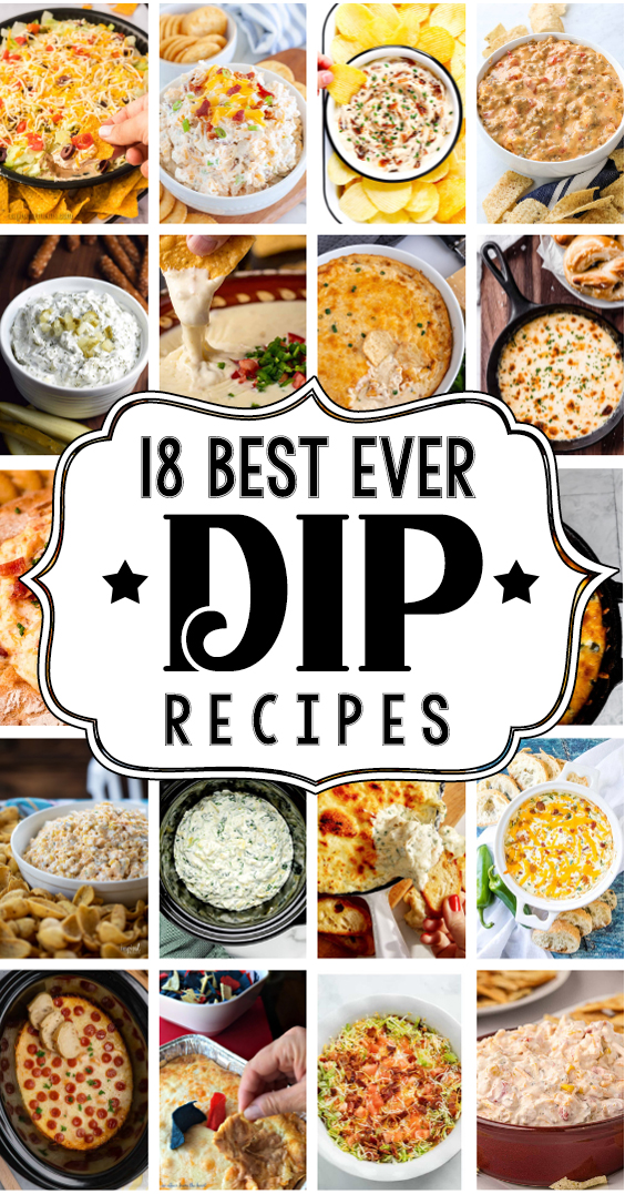 18 Delicious Dip Recipes - perfect football appetizers! 